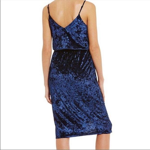 Sugarlips Sapphire Velvet Draped Dress - Picture 2 of 5